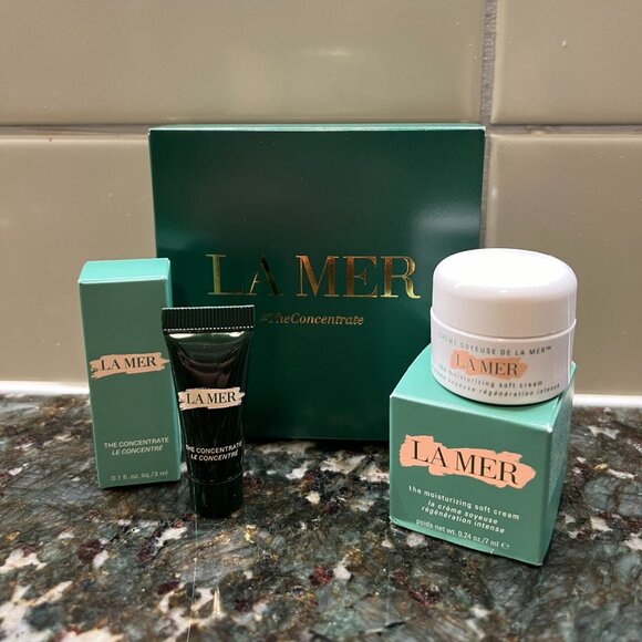 La Mer The Concentrate and The Moisturizing Soft Cream Travel Size NEW - Picture 1 of 3